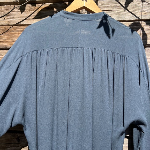 Vince Long sleeve silk shirt dress w/belt in Navy - Size M - Picture 6 of 10